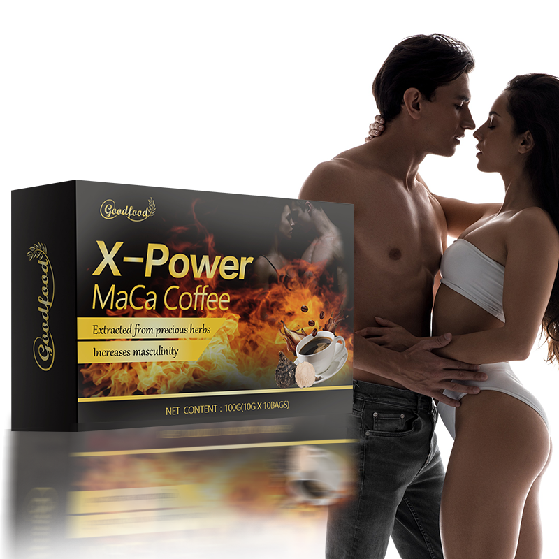 Café Instantáneo de Chocolate con Energía Man X Power para Hombres Marca Privada Riñón Maca Ginseng Suplemento Dietético Fruta Aumento de la Vitalidad