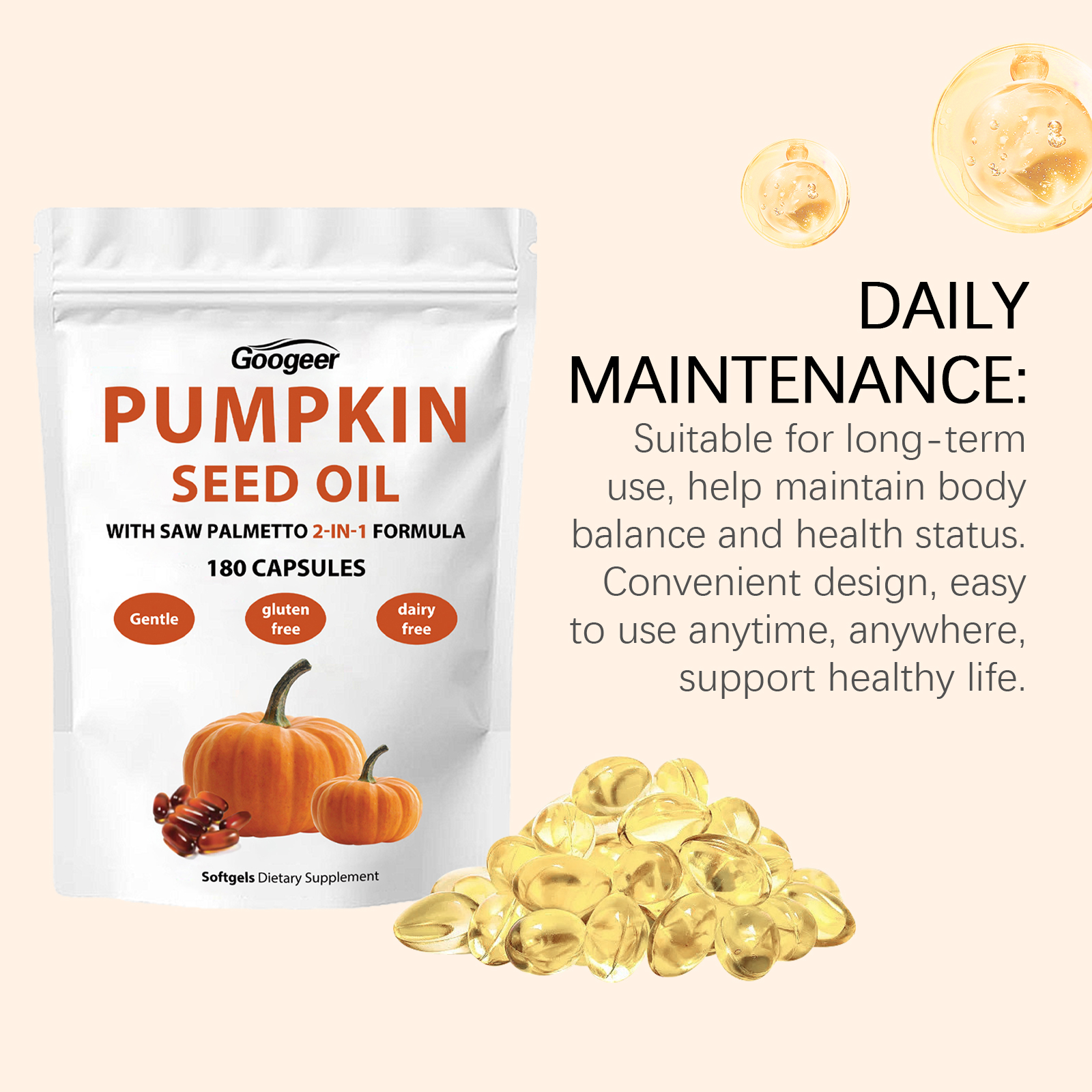 Cápsula blanda de venta caliente extracto de aceite de semilla de calabaza antioxidante suplementos de salud cápsula blanda