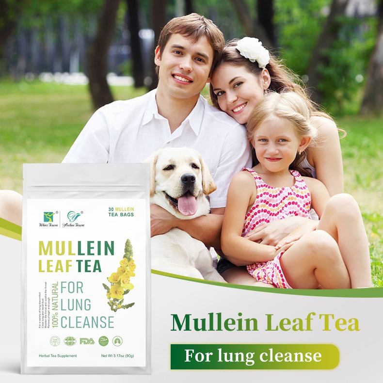 Bolsitas de t&eacute; de hierbas de hoja de gordolobo, 30 unidades para apoyo del bienestar respiratorio