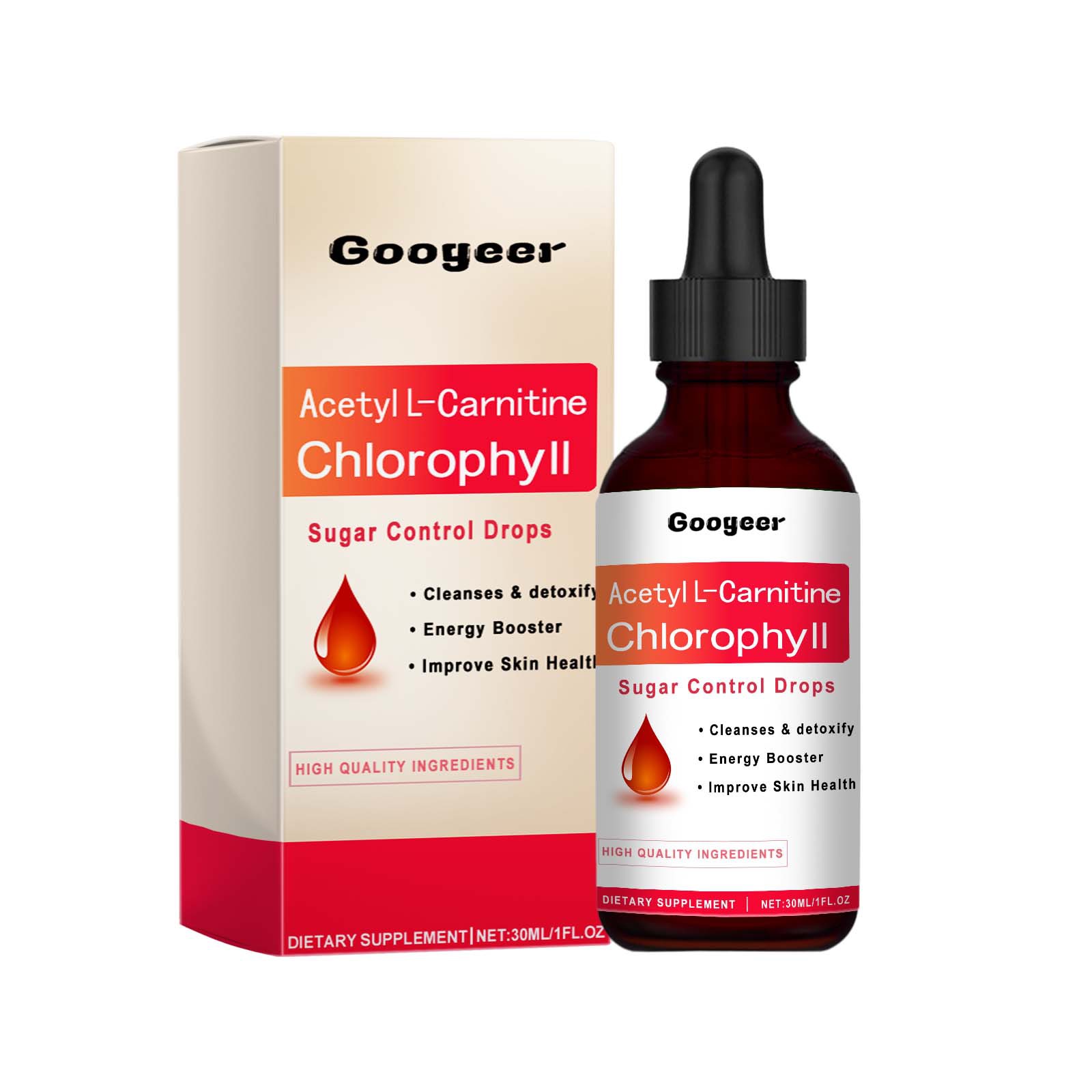 Gotas de control de az&uacute;car para adultos calientes, l&iacute;quido oral, tratamiento corporal, acetil L-carnitina, gotas de clorofila para salud y vitalidad