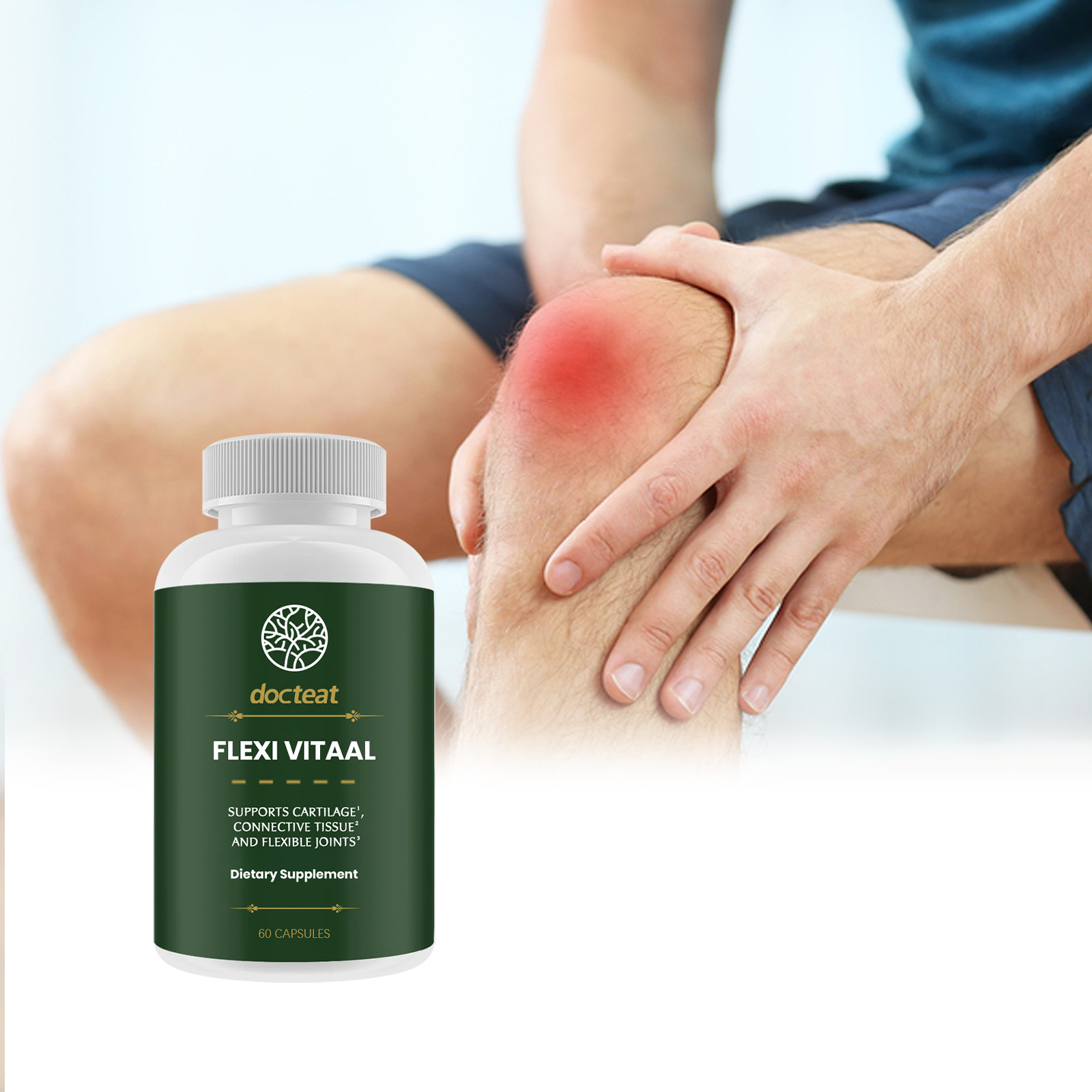 Suplemento premium de glucosamina, condroitina y MSM para la salud de las articulaciones, el soporte del cart&iacute;lago y la flexibilidad