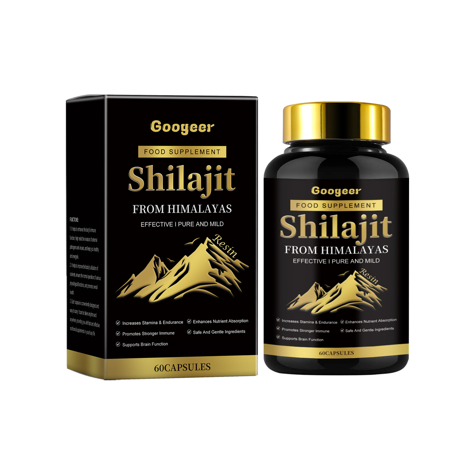 Suplemento alimenticio de shilajit para mejorar la densidad &oacute;sea y la salud cerebral en c&aacute;psulas