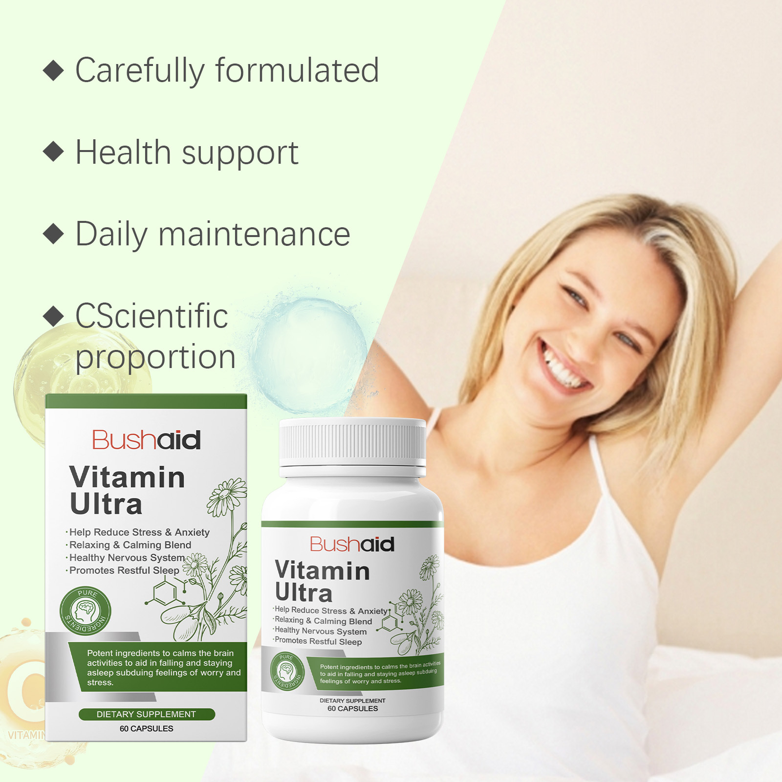 C&aacute;psulas de Protecci&oacute;n con Vitaminas F&oacute;rmula Suave Hidrata la Piel del Cuerpo Cuidado Diario y Nutrici&oacute;n C&aacute;psulas de Densidad &Oacute;sea Mejorada
