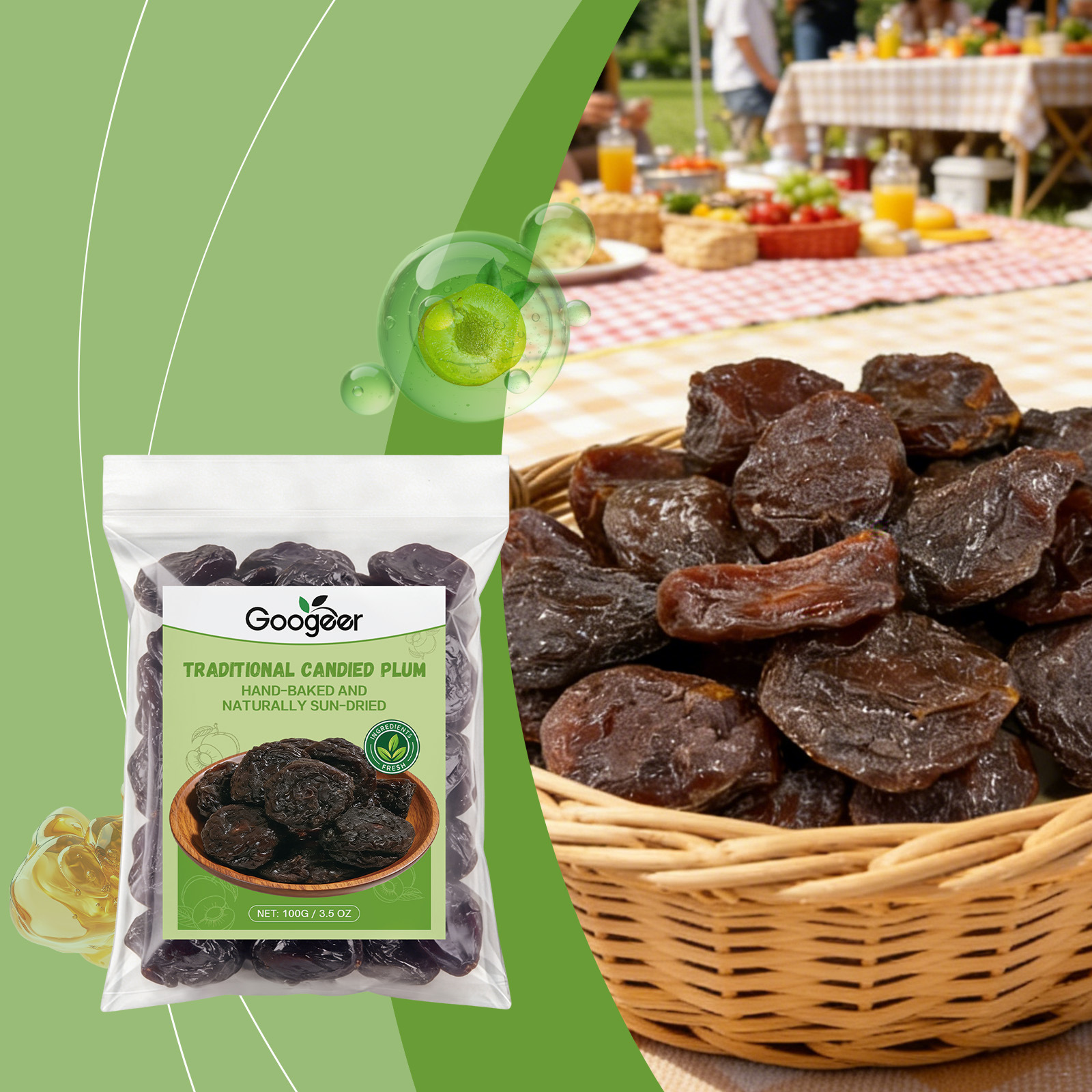 Ciruelas Confitadas Tradicionales Horneadas a Mano Secadas Naturalmente al Sol Dulces &Aacute;cidas Deliciosas Sabor Frutal Completo Nost&aacute;lgico