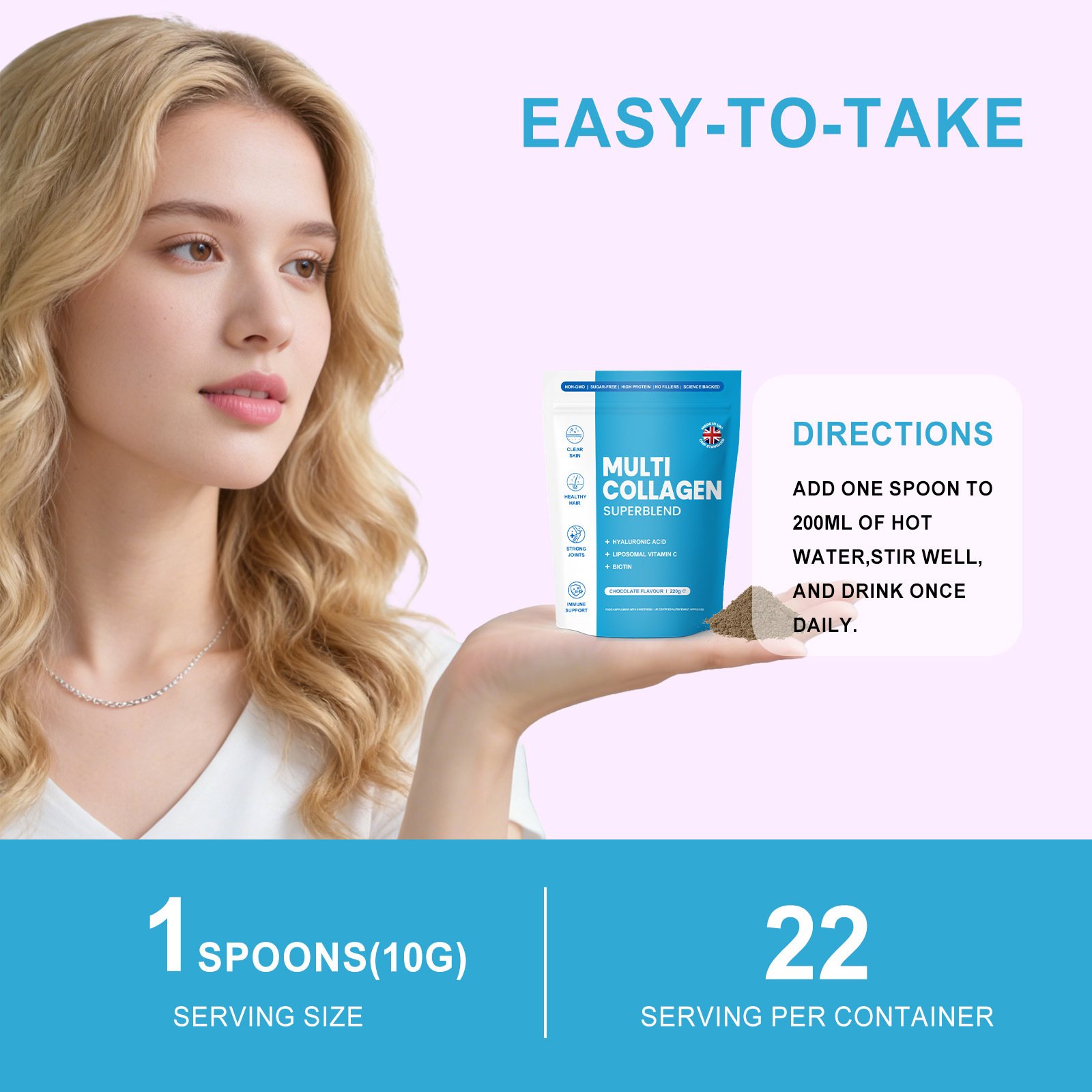 Col&aacute;geno Rejuvenecedor Polvo Instant&aacute;neo Iluminador Suavizante Facial Piel Ligera Hidratante Refrescante Productos de Belleza