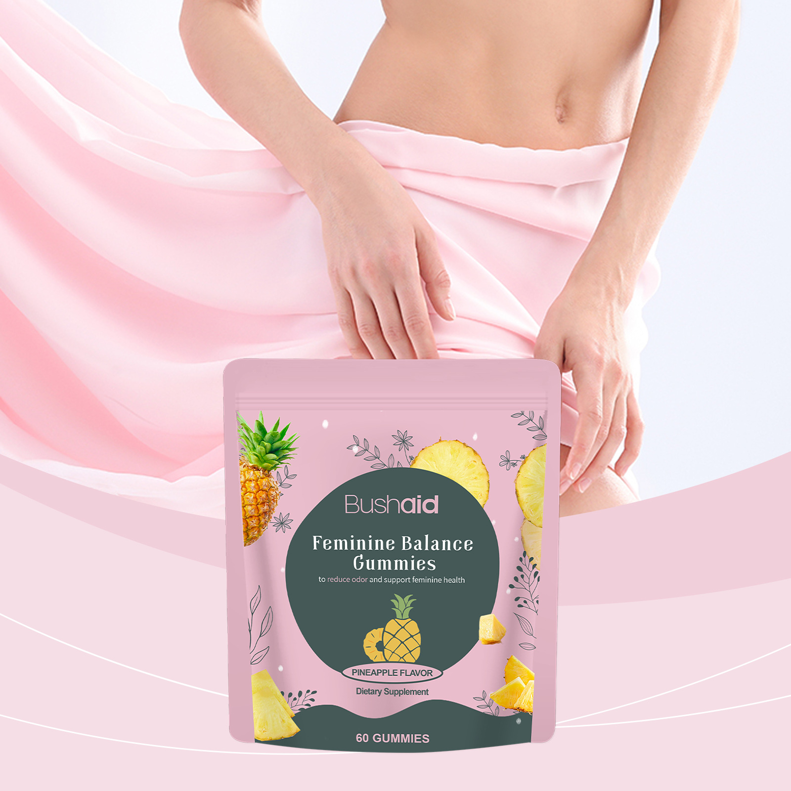 Oem Vitamina C (&aacute;cido asc&oacute;rbico) Pi&ntilde;a Fruta en Polvo Lactobacillus Acidophilus Suaves Gominolas Diet&eacute;ticas Para Mujeres Huesos Mejorados