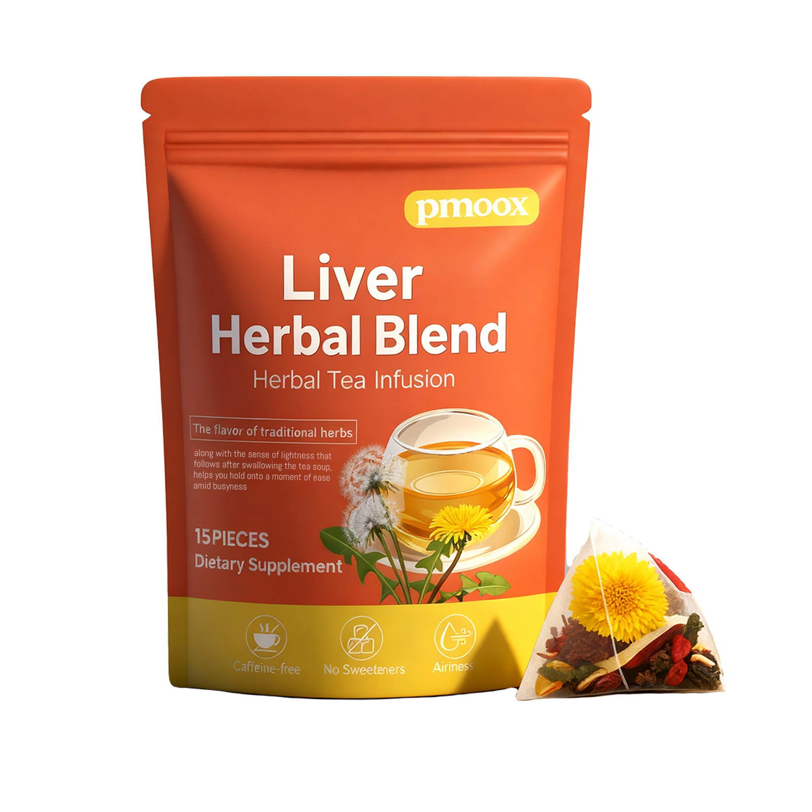 T&eacute; Depurativo y Nutritivo de Hierbas F&oacute;rmula Suave Extracto de Plantas Salud Hep&aacute;tica Bolsita Individual T&eacute; Nutritivo