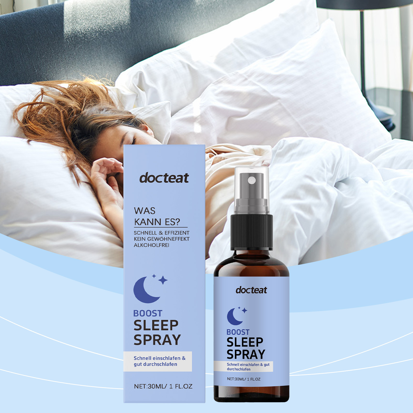 Extracto de Hierbas Concentrado Suave 30ml Spray Relajante y Calmante para Dormir por la Noche Suave para Oficinistas Cuidado Relajante del Cuerpo Nocturno