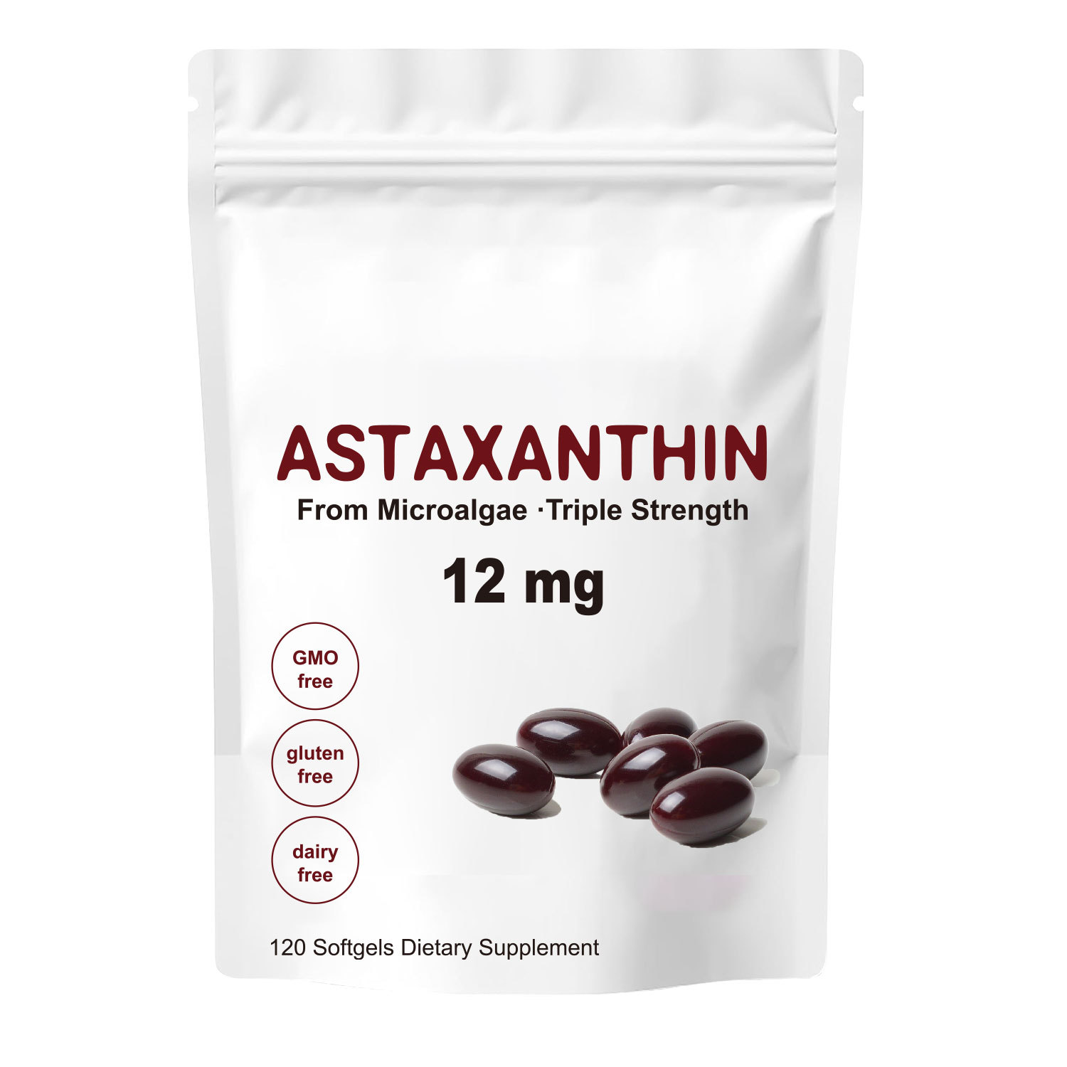 En stock Transfronterizo Tk Amazon Superventas Aceite de Krill Ant&aacute;rtico 12mg Astaxantina C&aacute;psulas Blandas 120 unidades Hecho en China Precio Fijo