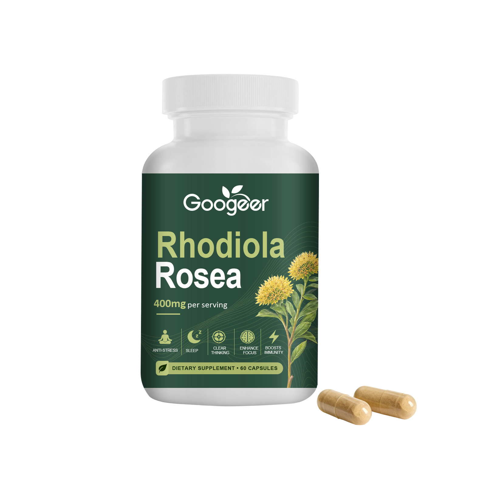 C&aacute;psulas Nutricionales Compuestas de RhodiolaCuidado Suave Para un Cuerpo C&oacute;modoDescanso ReparadorEstado de &Aacute;nimo Alegre
